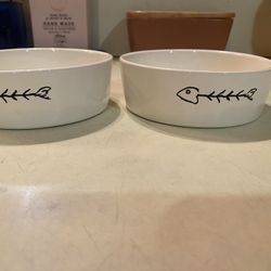 Rae Dunn Set of 2 Cat Bowls
