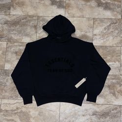 Fear of God Essentials Arch Logo Hoodie Jet Black Size Medium