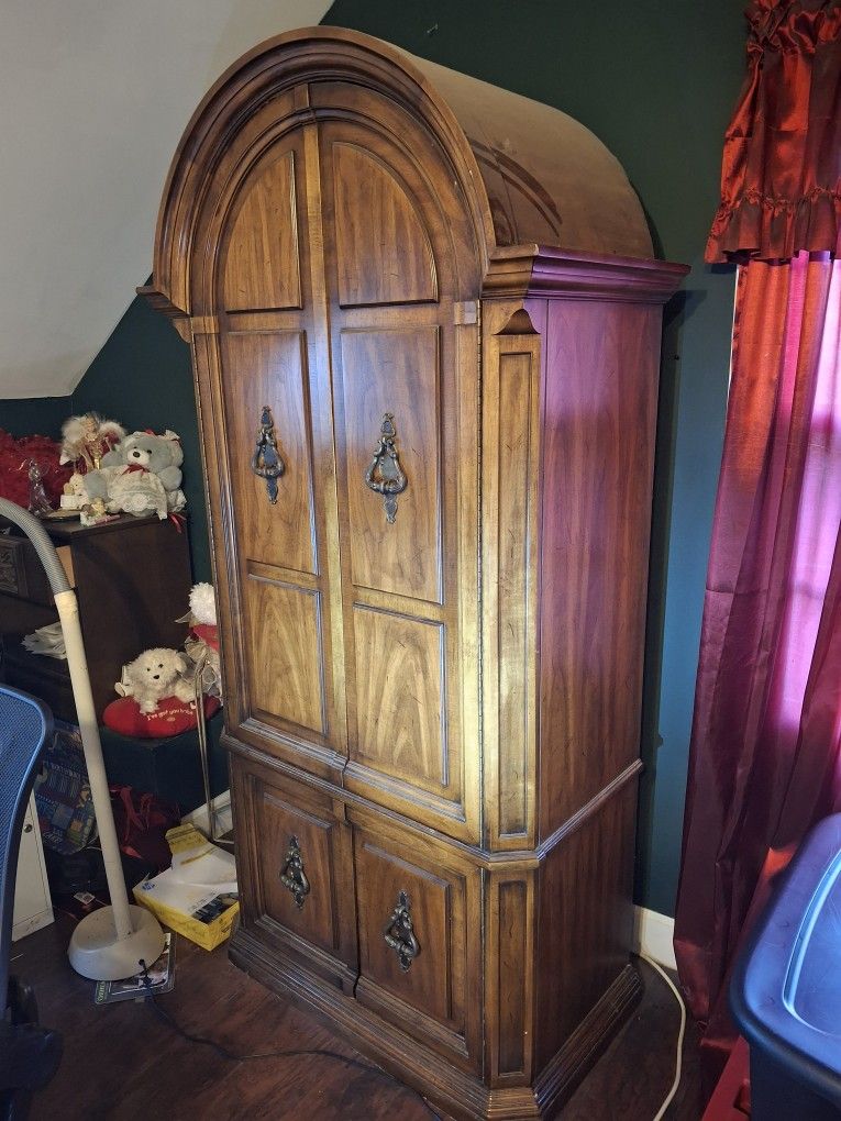 Beautiful Wood Ornate Armoire