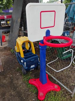 Child plastic car , and basketball hoop with stand