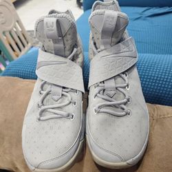 NIKE LEBRON X1V 14 SILVER 852405-007 MEN'S  SIZE 11