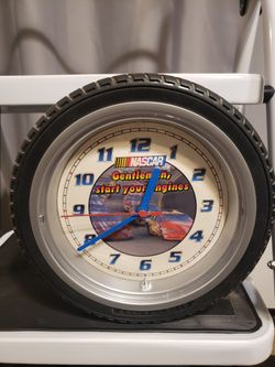 NASCAR TIRE WALL CLOCK 