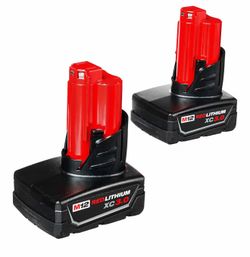 Milwaukee 48-11-2412 Twin Pack of 3.0 Amp Hour Extended Capacity 12V Lithium Ion Batteries