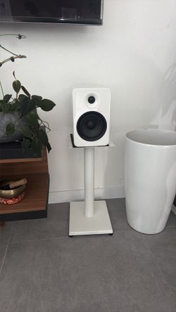 Set of speakers with stands