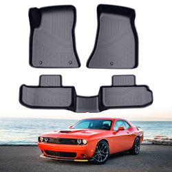 Car Floor Mats Carbon For Dodge Challenger 2015-2023, All Weather