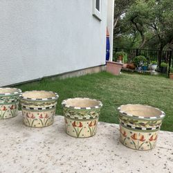 Garden earth ceramic planters pots 7”dx5”h. 4 available price is per pot