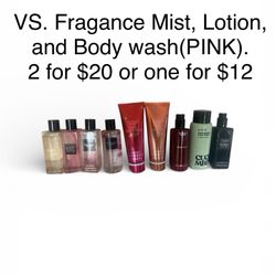 VS & PINK Fragrance Mist, Lotion And Body Wash. 