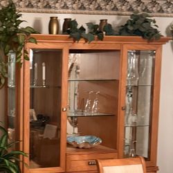 Wood Table and Cabinet