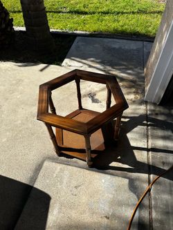 Vintage hexagonal end table