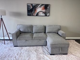 Gray sectional sofa sala pullout bed