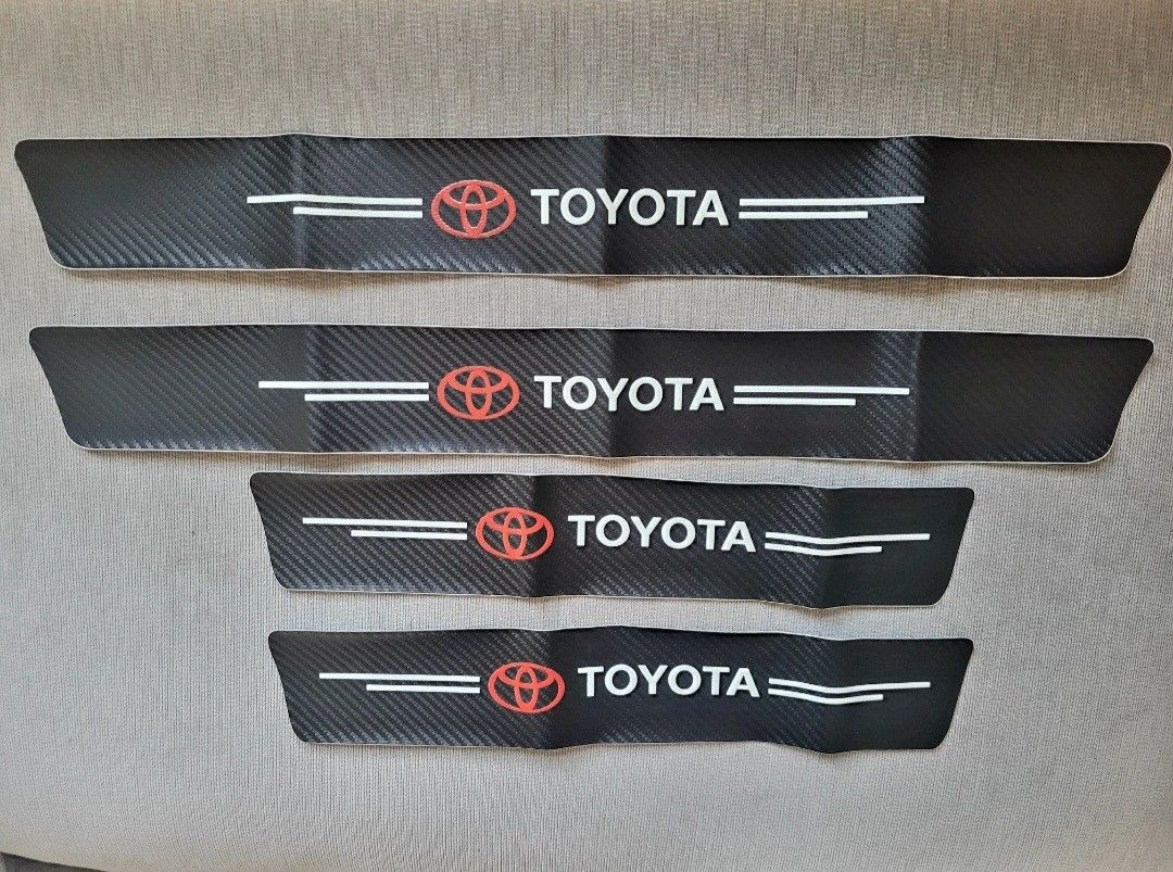 4 Pieces Car Door Step Plate Sill Anti Scratch Sticker Protector Universal Fit For Toyota