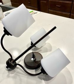 Two disc lights + three glass shades from ceiling fixture