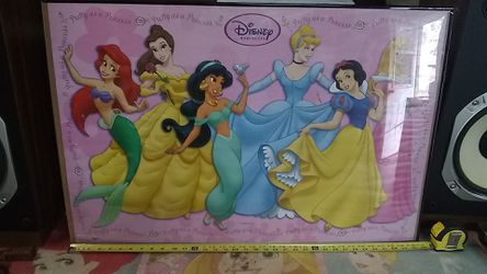 Walt Disney Pretty As A Princess Framed Poster Snow White Cinderella
