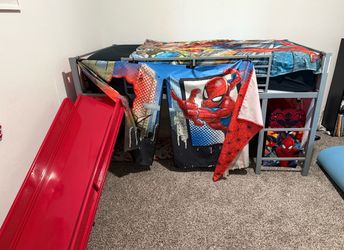 Metal frame twin bed with slide!