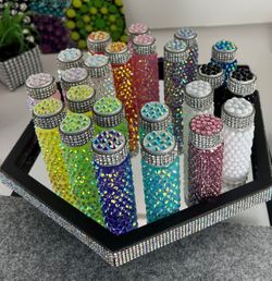 ✨ Bling Bedazzled Rhinestone Glass Stash Bottle ✨