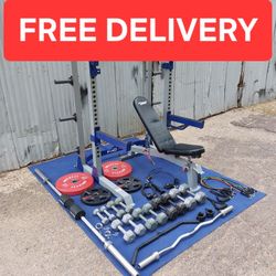 Pro HR600 Fitness Gear Squat rack / gym / gymnasio / Olympic Weight Plates / pesas / bench press / Power Rack / Fitness / Dumbbells 