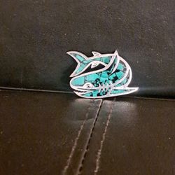 Alpaca Silver/Malachite brooch 