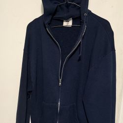 Women Jerzees Fleece Sweatshirt Hooded Jacket 