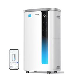 DREO Energy Star 2026 Smart Dehumidifier for Basement, 7L(1.85 Gal) Large Water Tank, Quiet 41dB, Home & Large Room up to 2000 Sq Ft, Drain Hose Inclu
