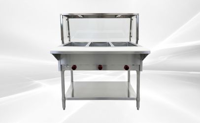 🔥🍽️ NEW NSF 3-PAN GAS STEAM TABLE / FOOD WARMER – HN-3-NG-C 🍽️🔥