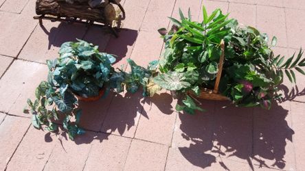 Artificial Plant Basket & Pot $15 BOTH