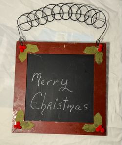 Christmas Chalkboard Sign with Holly Decor