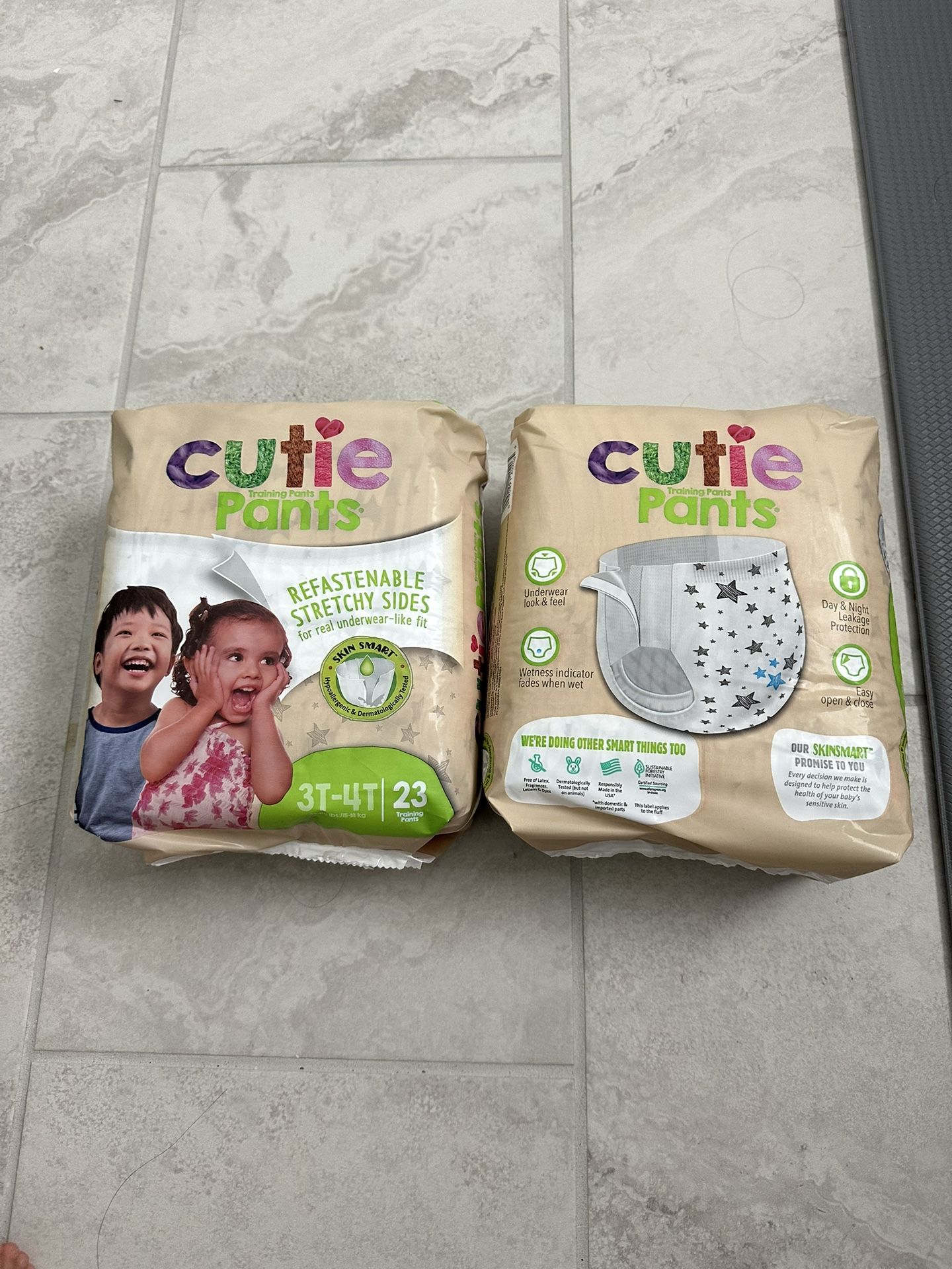 Cutie Pants Training Pants 3T-4T Lot Of 2 Packs (23 Per Pk)