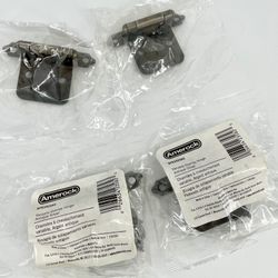Cabinet Hinge Variable Overlay Face Mount Self-Closing Antique Silver 4-Pack Lot