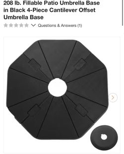 208 lb. Fillable Patio Umbrella Base in Black