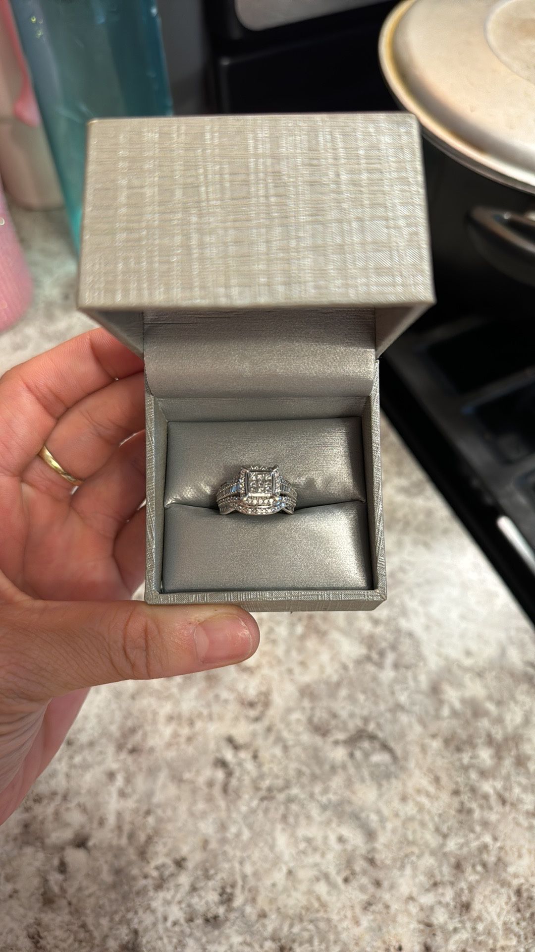 White Gold Wedding Ring/Engagement Ring 