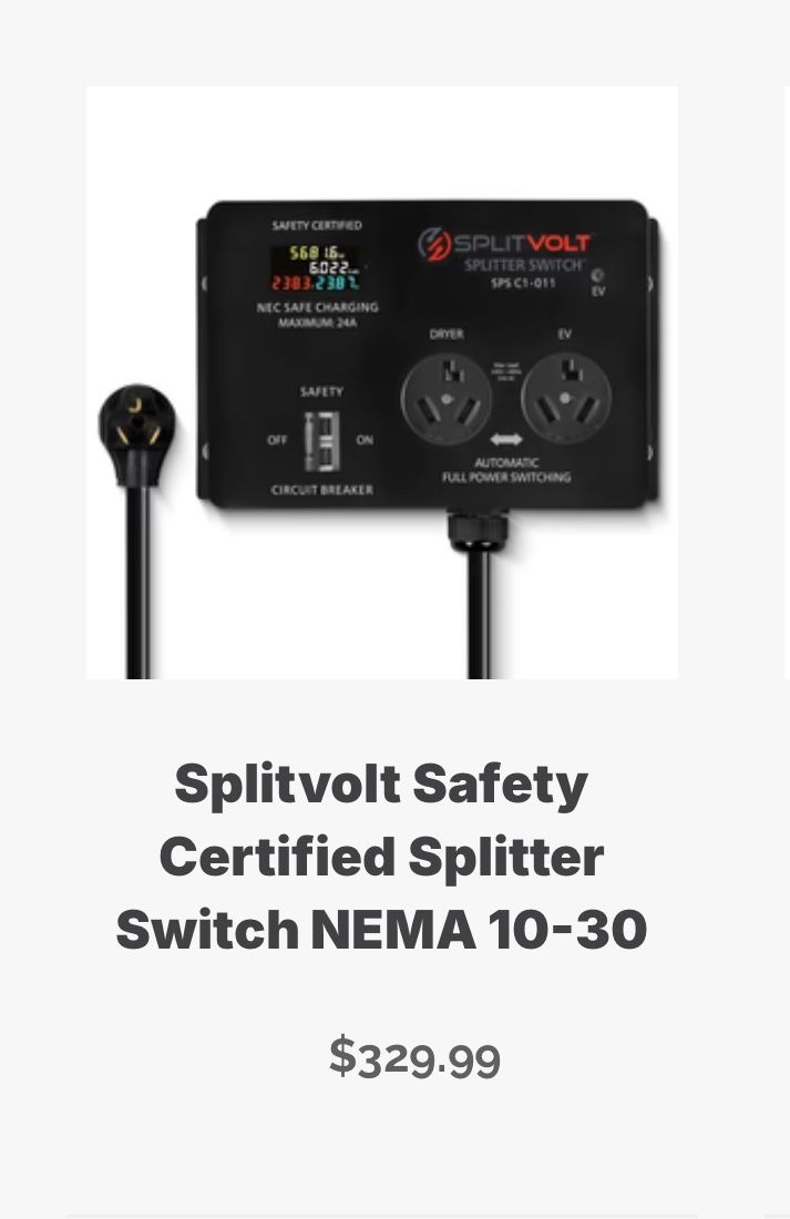 2 Splitvolt Splitter Switch NEMA 10-30