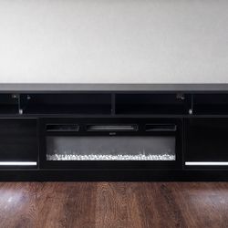 ✨ Modern TV Stand with Electric Fireplace & LED Lights ✨