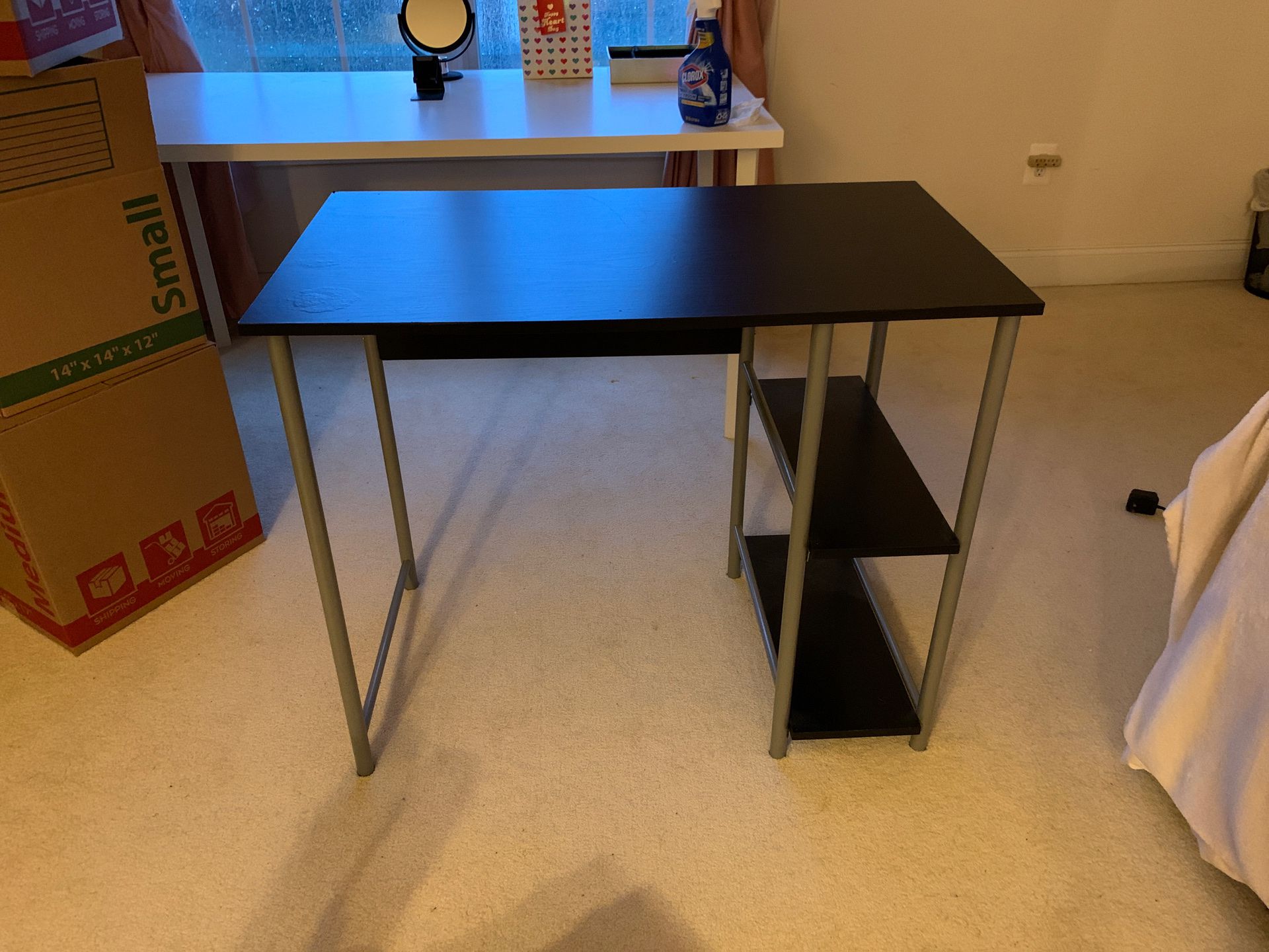 Obsidian Black Office Table (Good Condition)