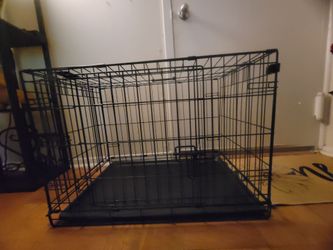 Black dog crate