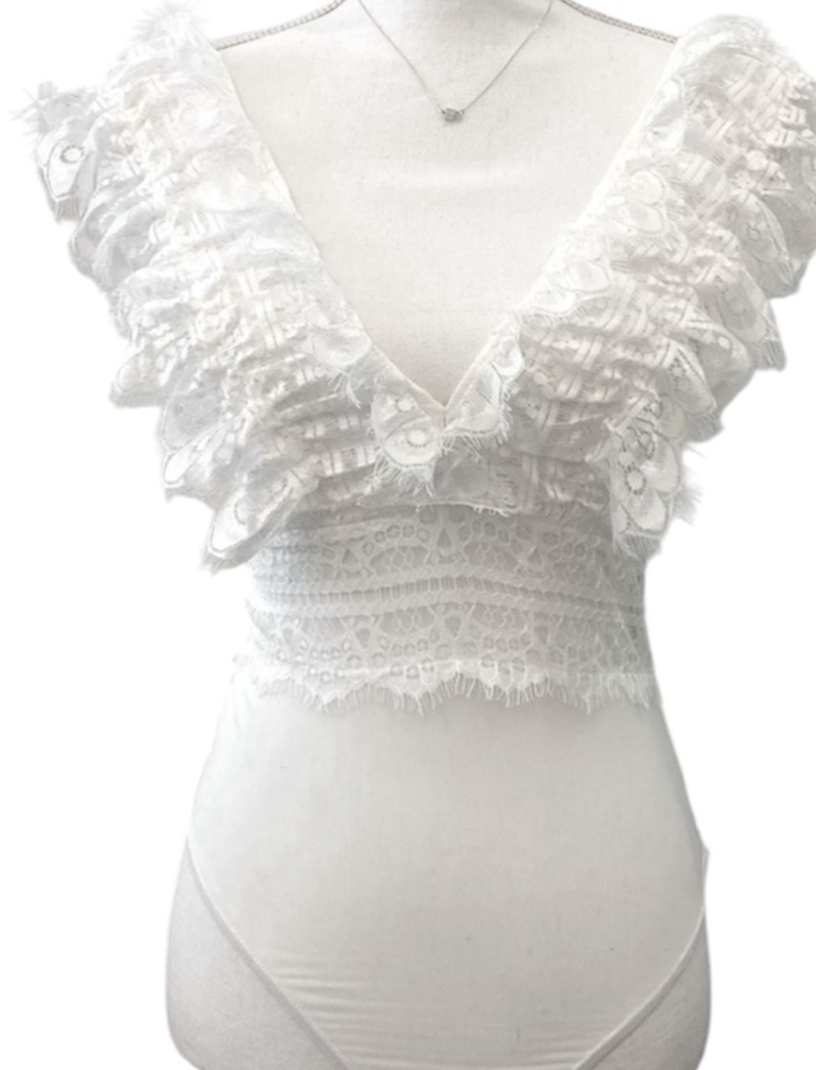 NWT Skylar Rose White Lace Bodysuit