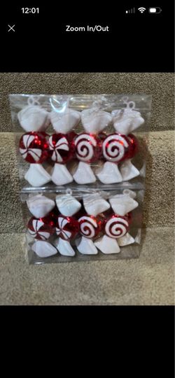 Candy Peppermint Ornaments lot of 12 new shatterproof