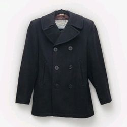 Men's Navy Peacoat, Wool,  38R, Lined, Great Condition