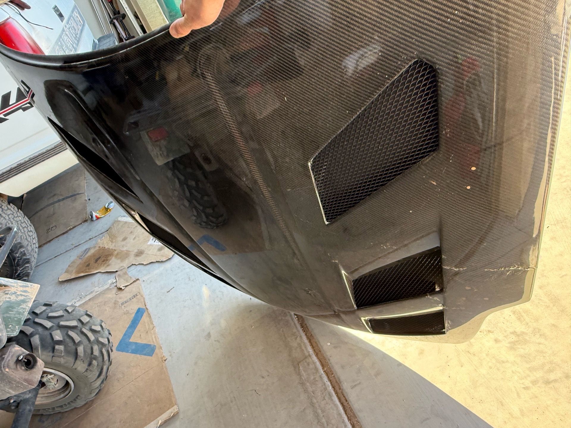 Slightly Damaged 2003-2006 Nissan 350z Carbon Fiber Hood K2 Industries