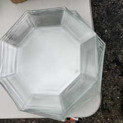 Set of 11 French Glass Plates – Octagon Shape (Luminarc Style)