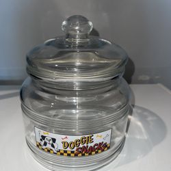 “Doggie Snacks” Large Dog Treat Jar With Lid