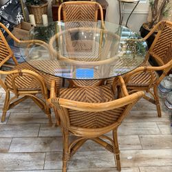 Bamboo kitchen table and four chairs