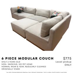 6-Piece Modular Sectional Couch
