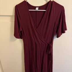 Old Navy Wrap Midi Dress - Burgundy