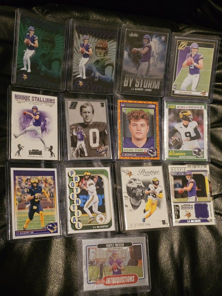 JJ McCarthy Rookie Cards! 13 Card Rc Lot! Jersey Patch Rc! Inserts Rc! 