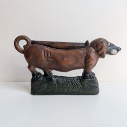 Dachshund Dog Foot Scraper Cast Iron Home Garage Shop Office Decor 9.5"