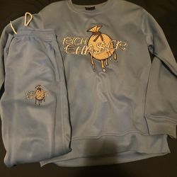 Baby Blue Rich Ehaser Jogger Set Taken Offers) 🔥🔥