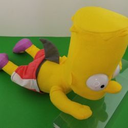 SIMPSONS BART Simpson in Swim Trunks & Shark Fin 18" Stuffed Plush Toy 467