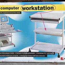 Mobile Computer Desk, White 