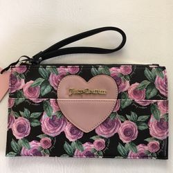 Juicy Couture Floral Design Wristlet Pouch Retails $45