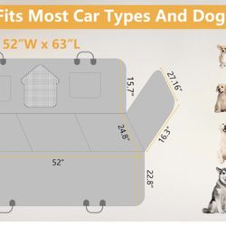 Back Seat Extender for Dogs, Dog Car Seat Cover for Back Seat with Hard Bottom-Support 330lb (NEW!)